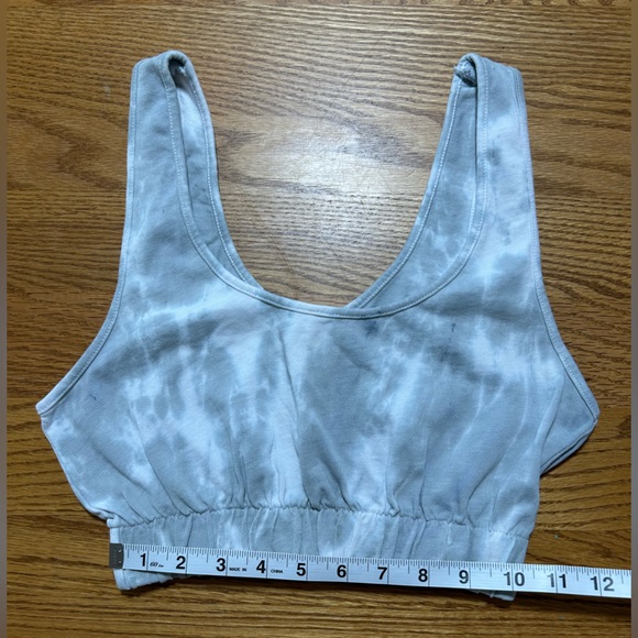 Zara Light Gray Tie-Dye Scoop Neck Crop Tank Size Small - Picture 4 of 5